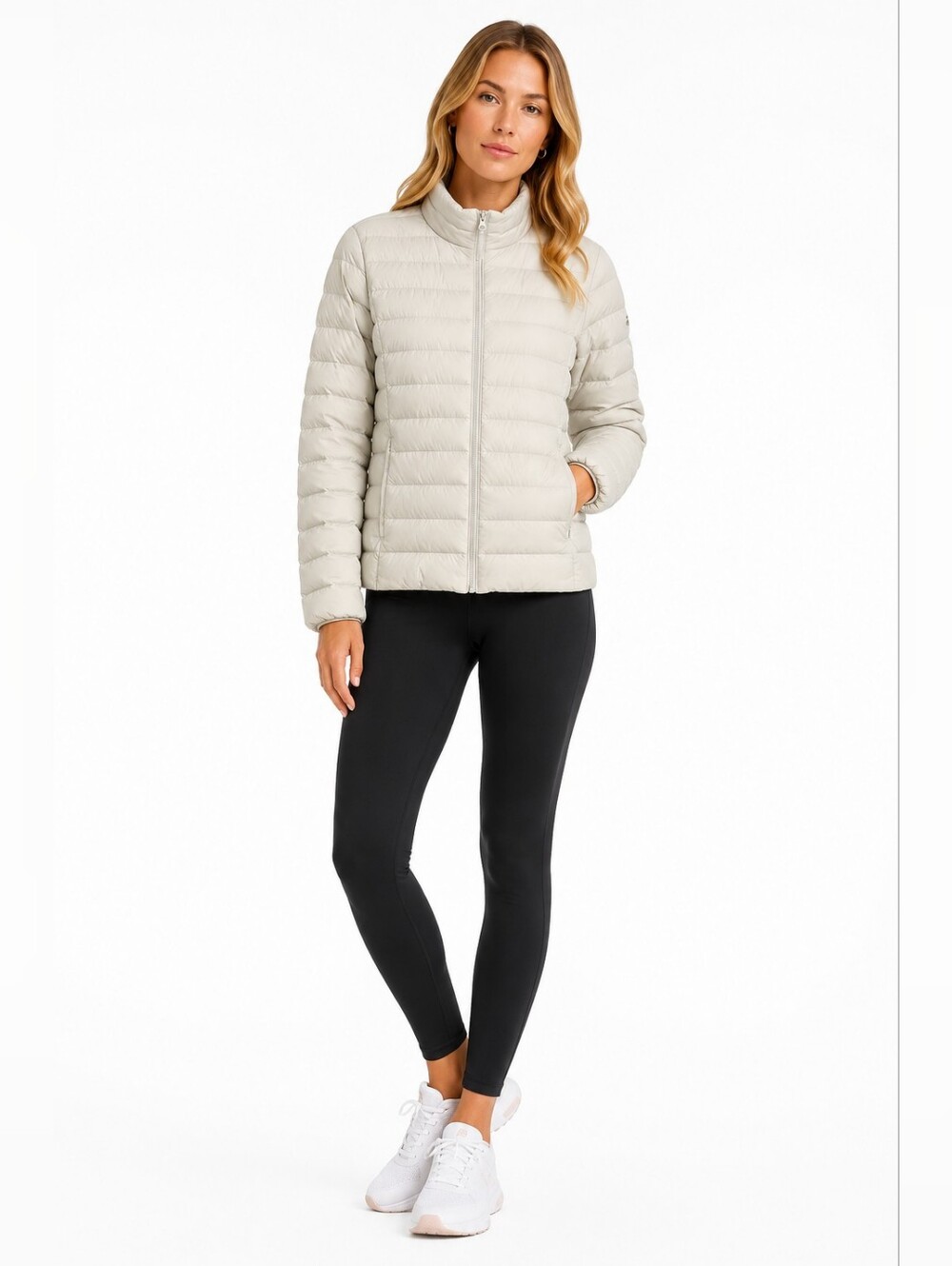 Light Gray Women's Packable Puffer Jacket